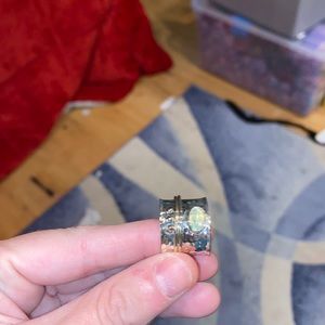 Sterling silver and opal ring